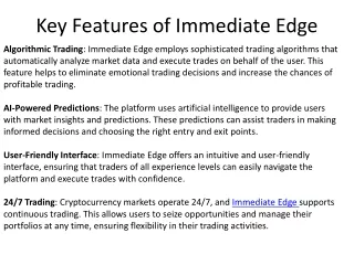 key features of immediate edge