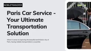 Effortless Airport Transfers with Paris Car Service