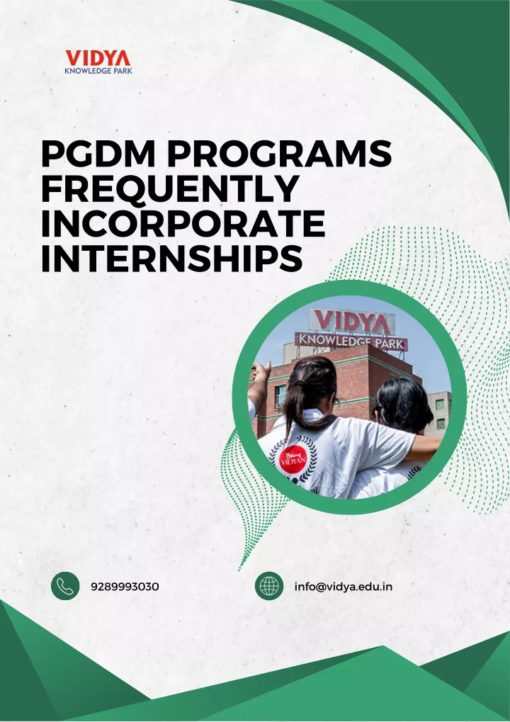 pgdm programs frequently incorporate internships