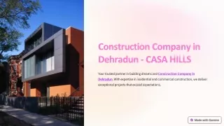 construction company in dehradun casa hills