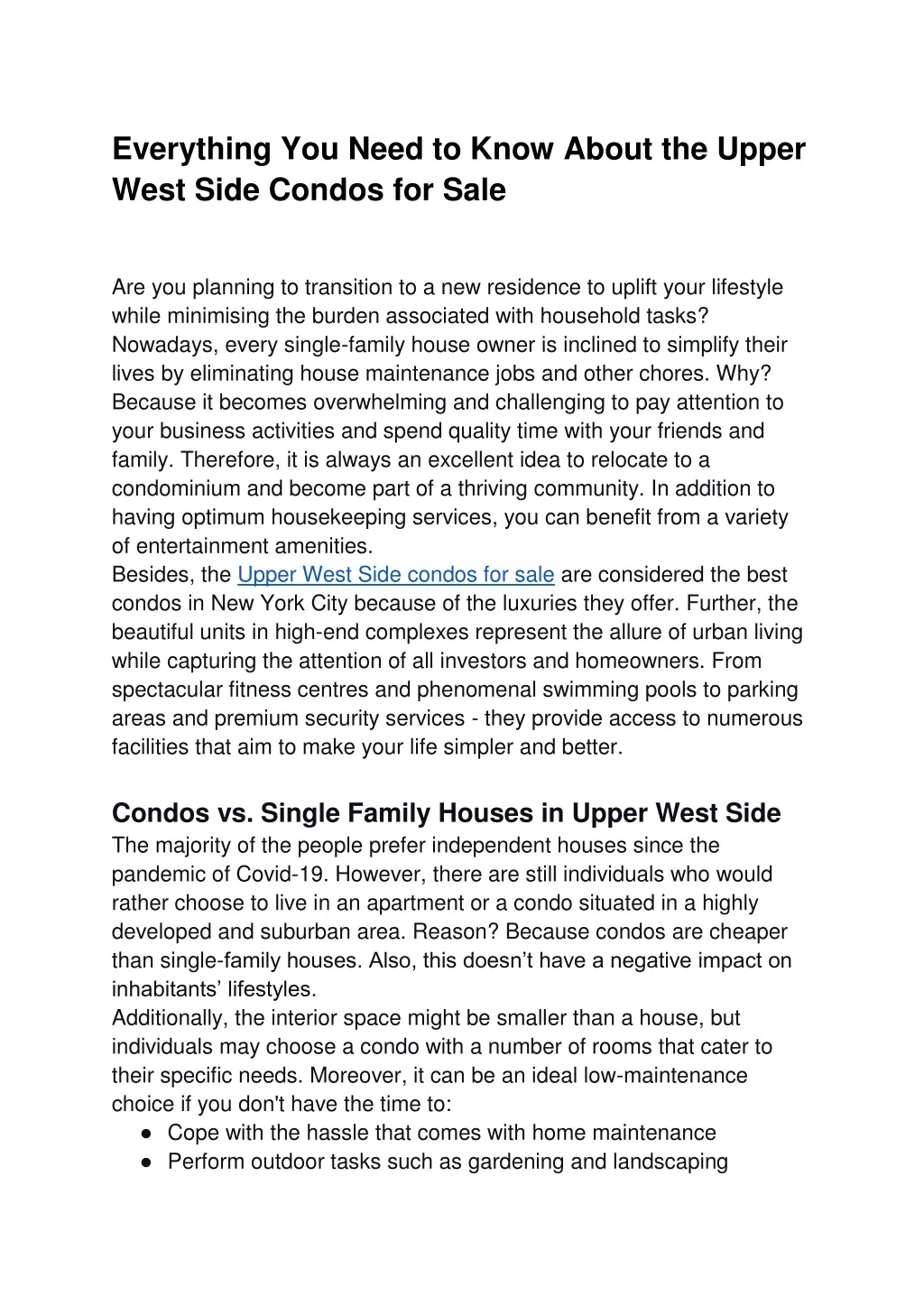 PPT - Everything You Need to Know About the Upper West Side Condos for ...