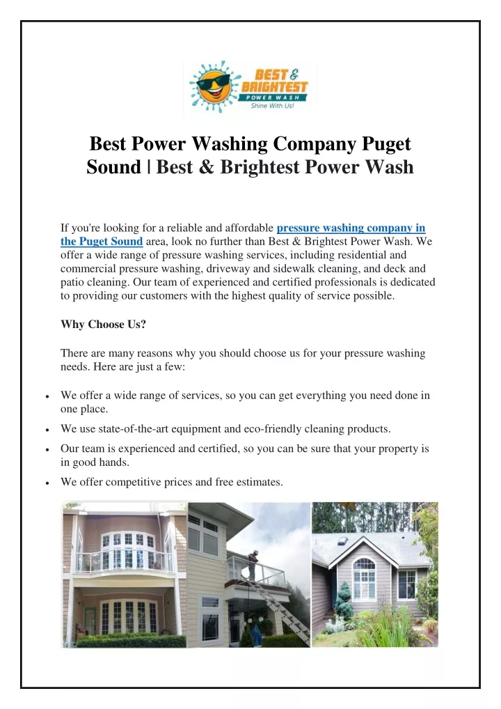 best power washing company puget sound best