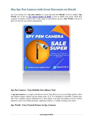 Buy Spy Pen Camera with Great Discounts on Diwali