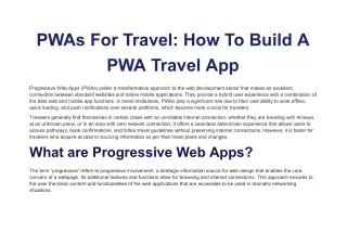 pwas for travel how to build a pwa travel app