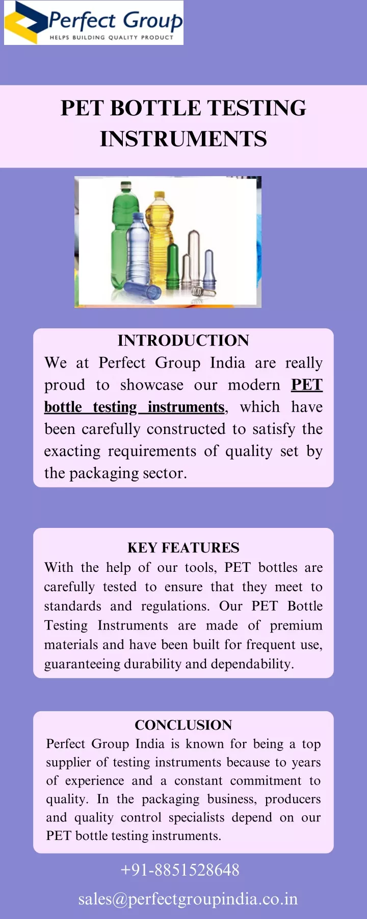 pet bottle testing instruments