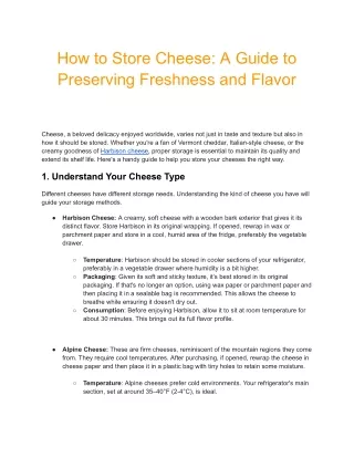 Storing Cheese Boxes - Preserving Freshness and Flavor