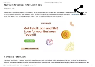 Your Guide to Getting Retail Loan