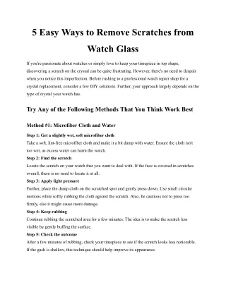 5 easy ways to remove scratches from