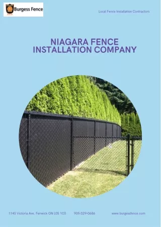 Burgess Fence - The Best & Reliable Niagara Fence Installation Company
