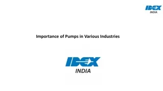 Importance of Pumps in Various Industries