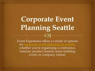corporate event planning seattle