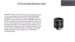 CCTV Lens Manufacturers China