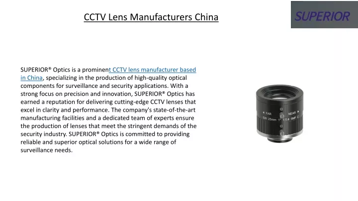 cctv lens manufacturers china
