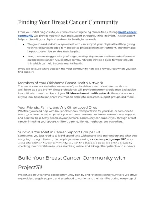 Finding Your Breast Cancer Community (1)