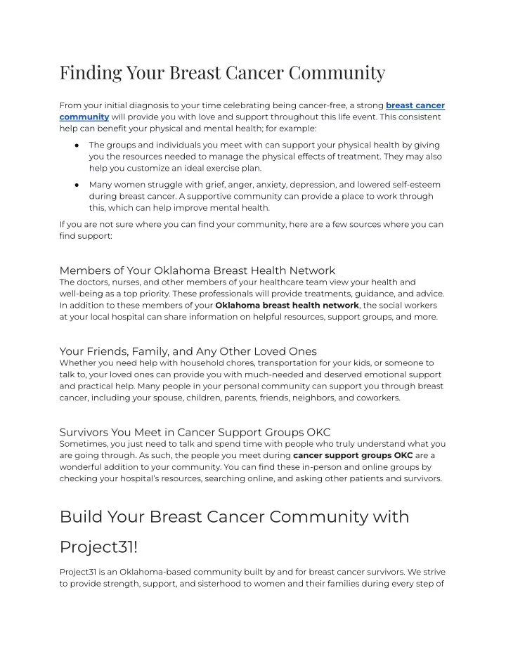 finding your breast cancer community