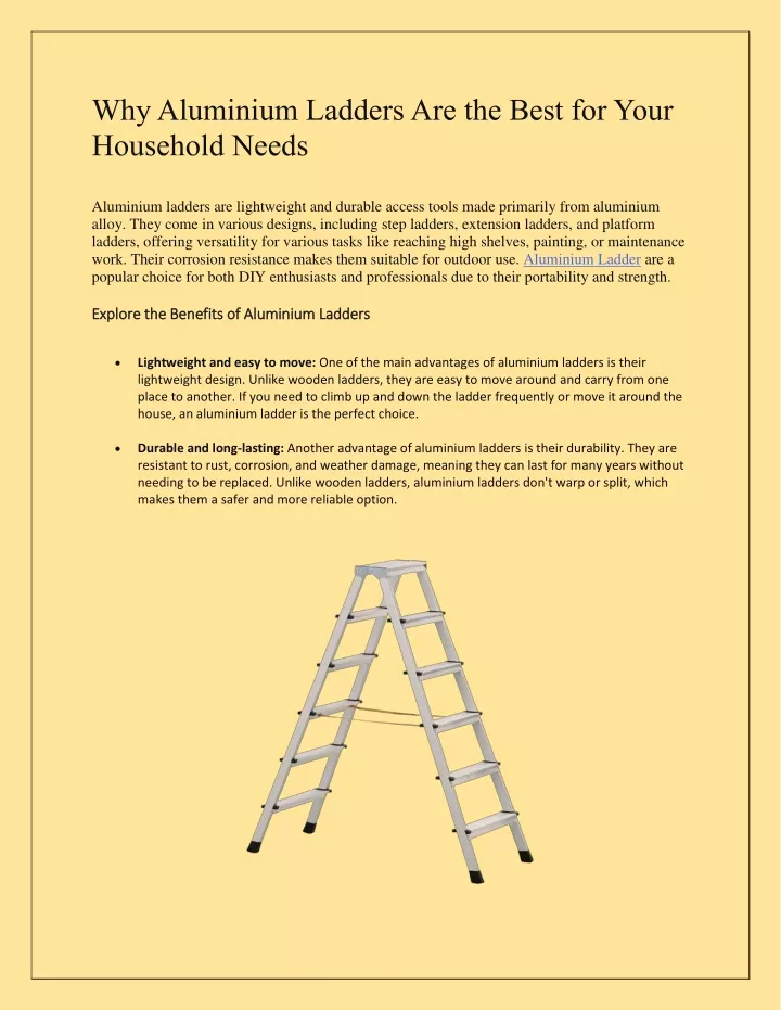 why aluminium ladders are the best for your