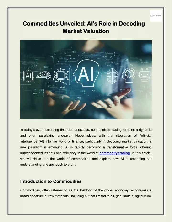 commodities unveiled ai s role in decoding