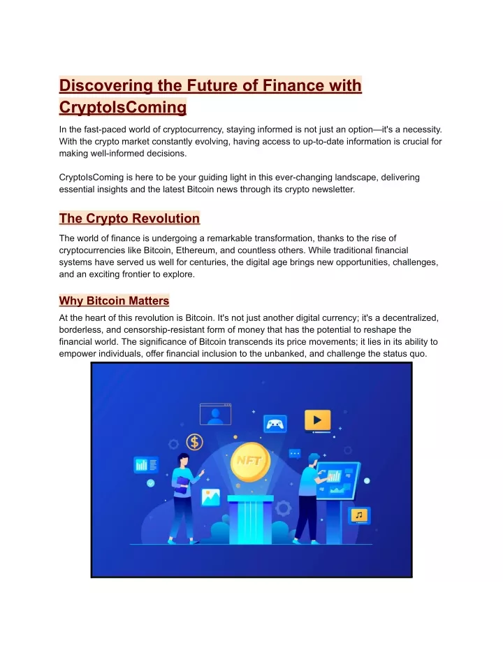 discovering the future of finance with