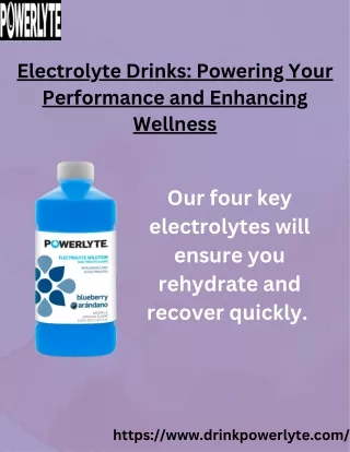 Electrolytes Drinks: Your Hydration Solution