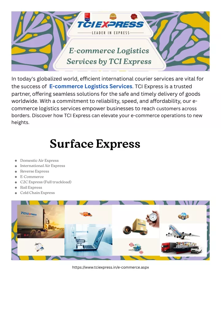 e commerce logistics services by tci express