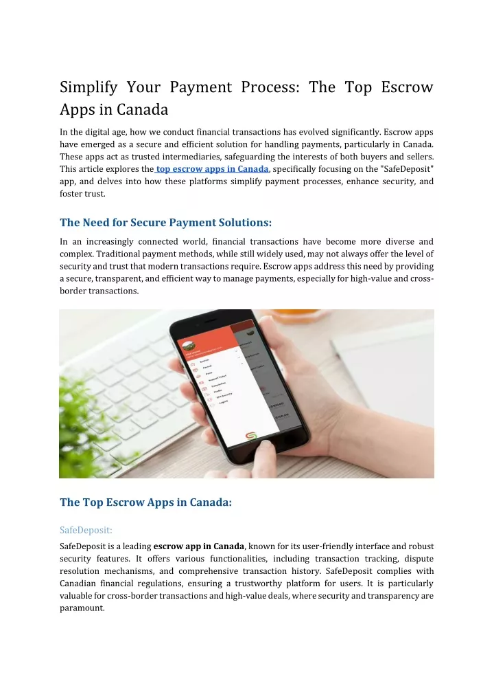 simplify your payment process the top escrow apps