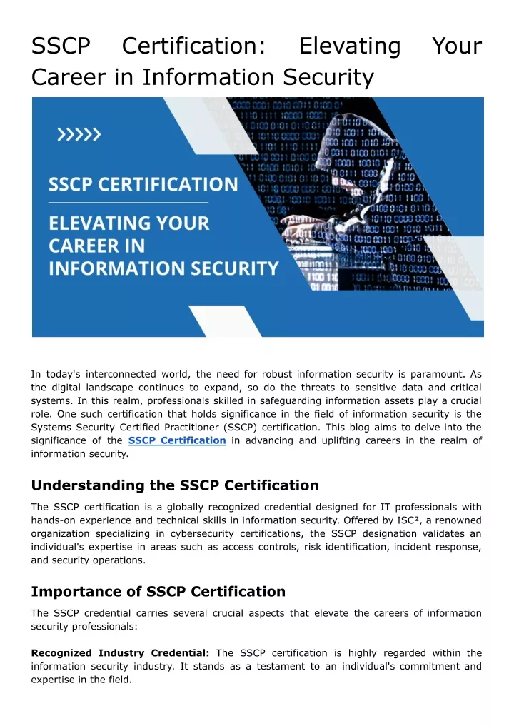 sscp career in information security