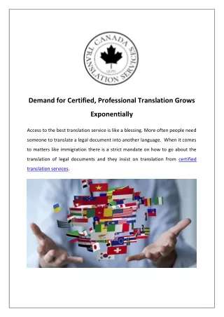 Demand for Certified, Professional Translation Grows Exponentially