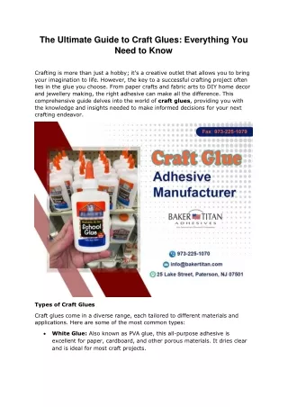 The Ultimate Guide to Craft Glues: Everything You Need to Know