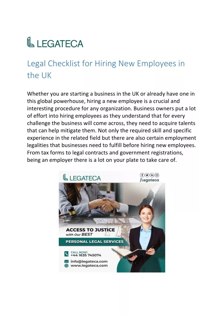 legal checklist for hiring new employees in the uk