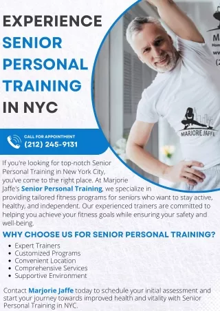 Experience Senior Personal Training in NYC