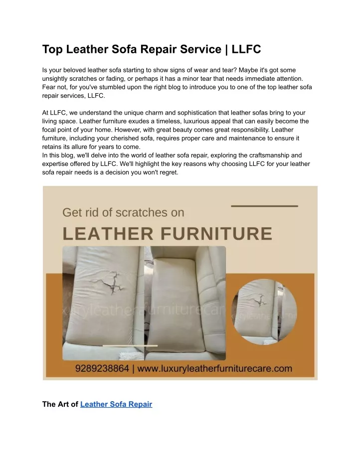 Top Leather Sofa Repair Service Llfc N 