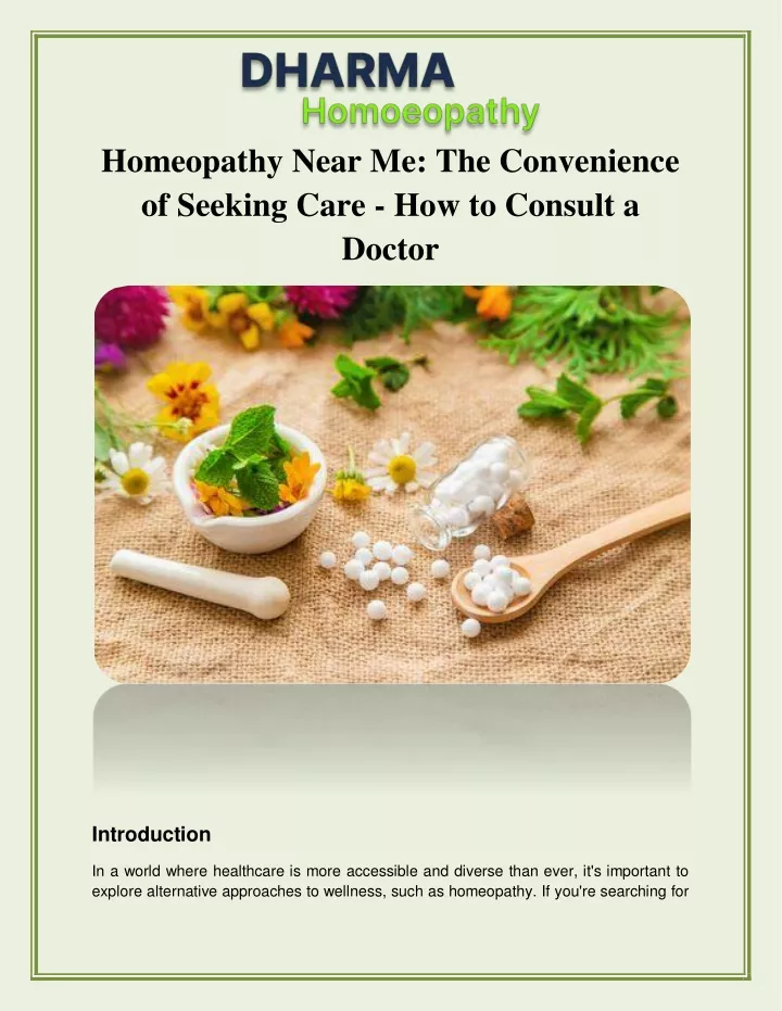 homeopathy near me the convenience of seeking