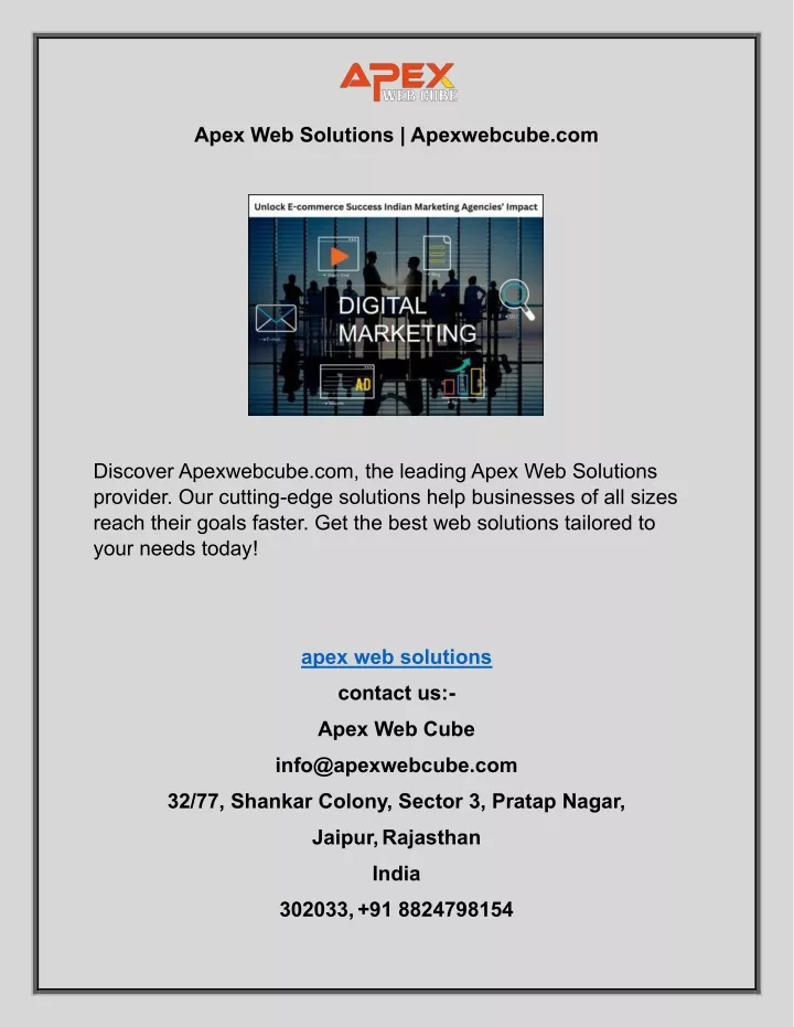 apex web solutions apexwebcube com