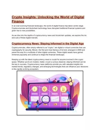 Crypto Insights_ Unlocking the World of Digital Finance