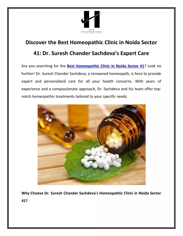 discover the best homeopathic clinic in noida