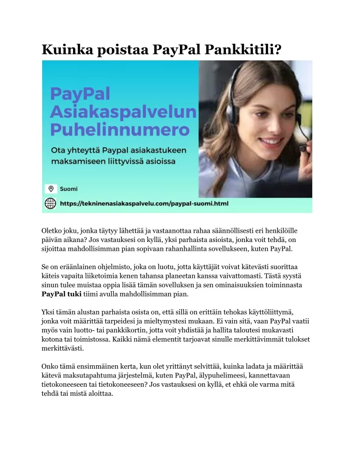 kuinka poistaa paypal pankkitili