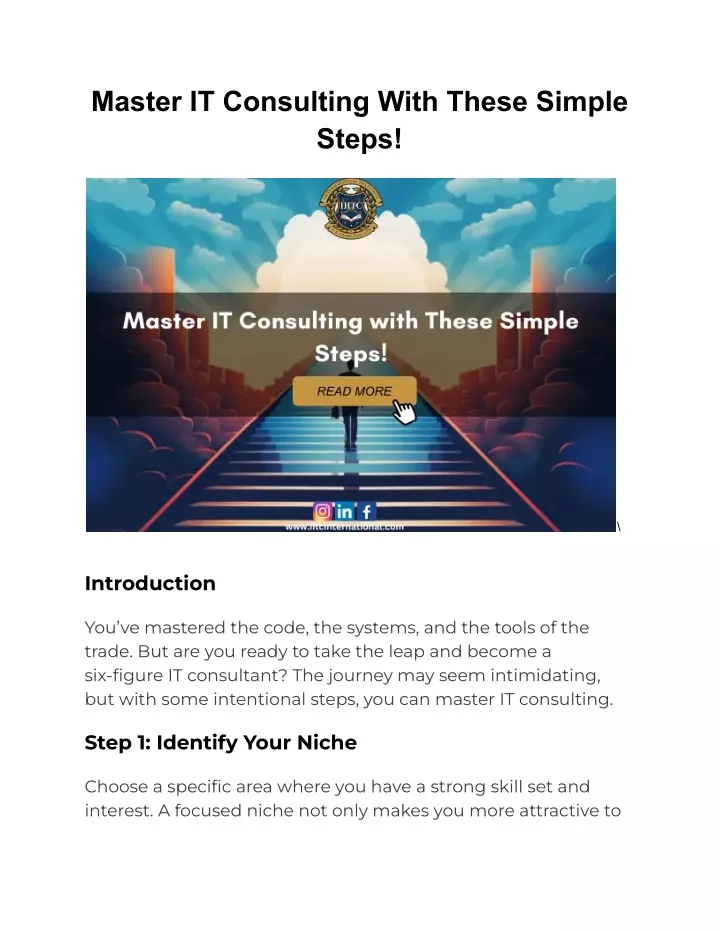 master it consulting with these simple steps