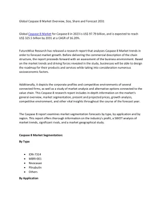 global caspase 8 market overview size share