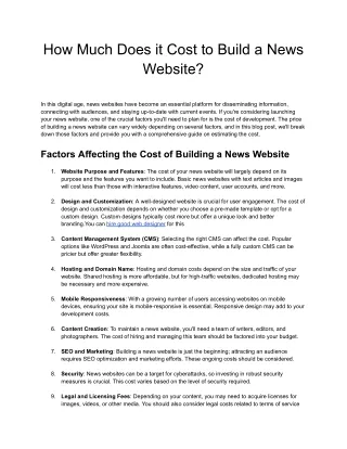 How Much Does it Cost to Build a News Website?