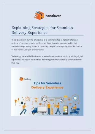 Explaining Strategies for Seamless Delivery Experience-handover