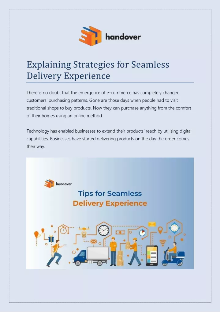 explaining strategies for seamless delivery