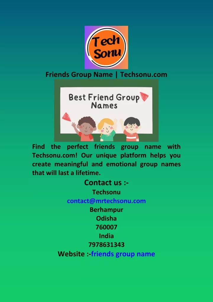 friends group name techsonu com