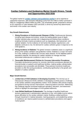 Cardiac Catheters and Guidewires Market