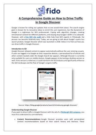 A Comprehensive Guide on How to Drive Traffic in Google Discover