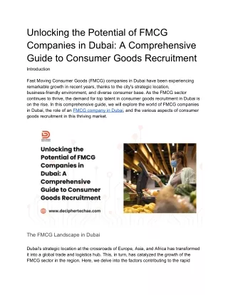 Unlocking the Potential of FMCG Companies in Dubai_ A Comprehensive Guide to Consumer Goods Recruitment