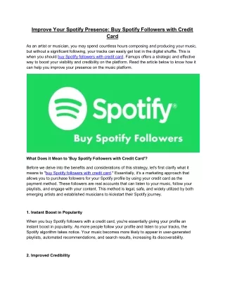 improve your spotify presence buy spotify