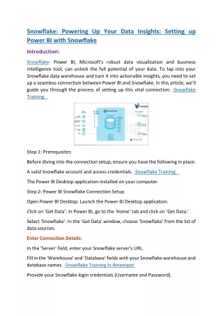 snowflake powering up your data insights setting