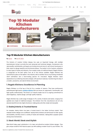 Top 10 Best Modular Kitchen Manufacturers