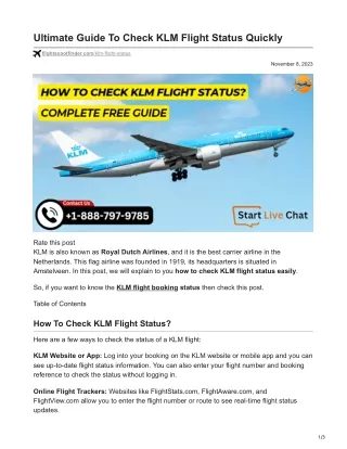 Ultimate Guide To Check KLM Flight Status Quickly