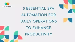 5 essential spa